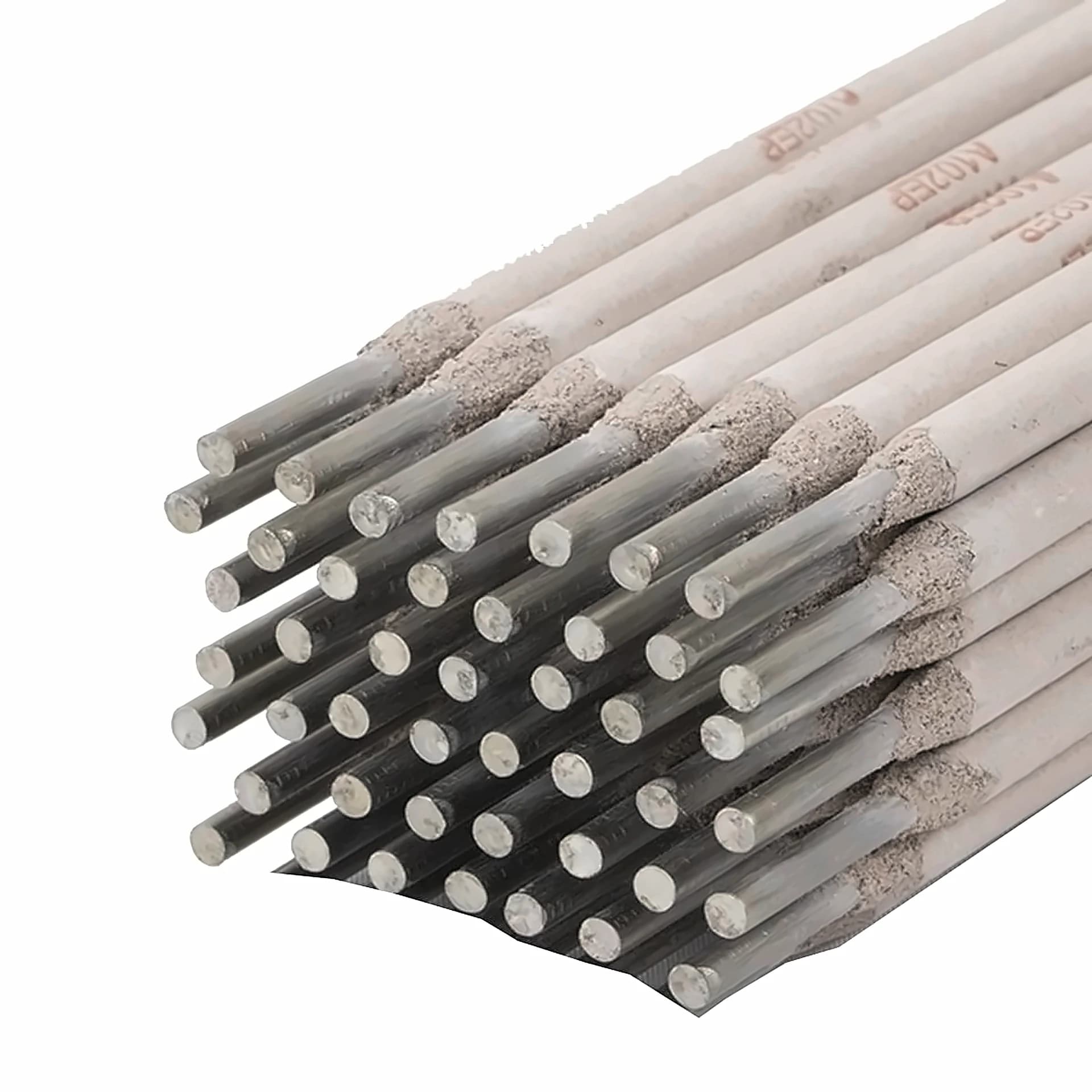 Close-up of coated welding electrode tips
